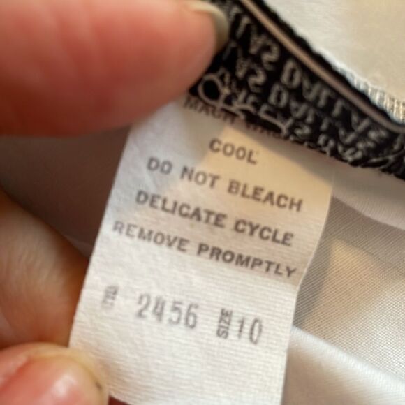 Vtg 80s Howard Wolf white cotton oversized shirt with blue & white stripes - Picture 8 of 9